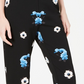 Calça feminina Alfani com estampa floral e babados, preta, tamanho 8