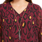 JM Collection Blusa com estampa de colar feminino, vinho, tamanho XX-G