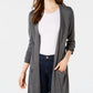 Cardigan longo de malha aberto na frente, tamanho XS, feminino, Maison Jules