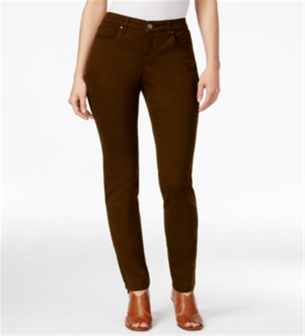 Jeans Curvy Fit Skinny Fashion Feminino Estilo &amp; Co Marrom Tamanho 10