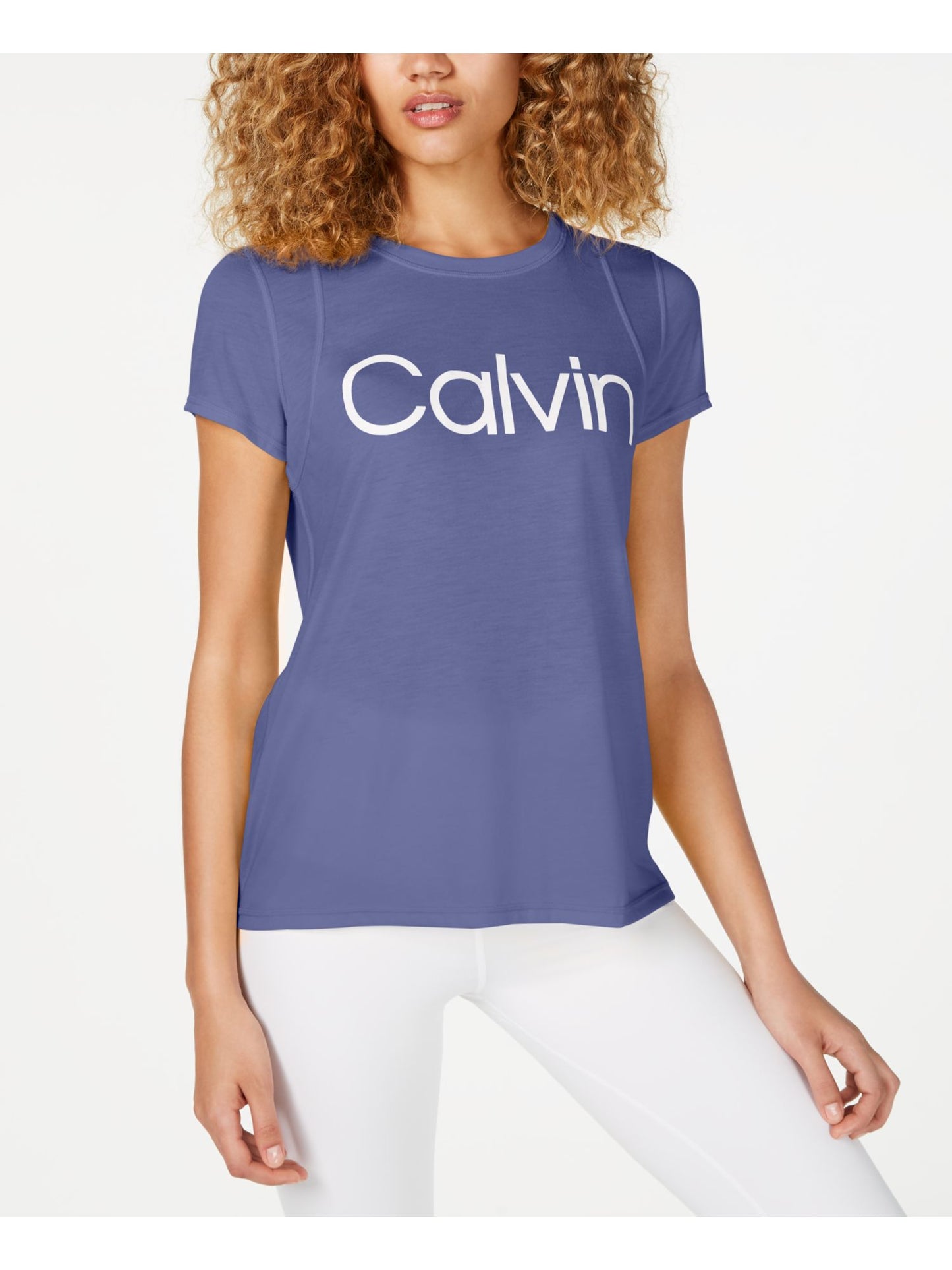 Camiseta Calvin Klein Performance Logo Feminina Roxa Tamanho XS