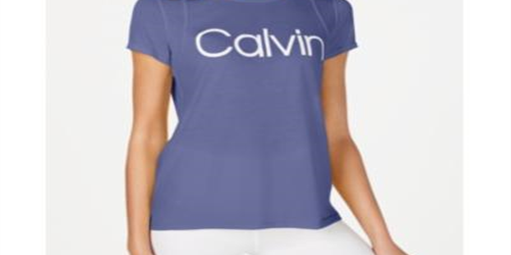 Camiseta Calvin Klein Performance Logo Feminina Roxa Tamanho XS