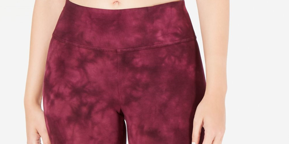 Leggings skinny femininas Ideology Acid Wash Active Wear roxas tamanho pequeno