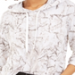 Bar III Moletom com capuz feminino com estampa de mármore, branco, tamanho extragrande