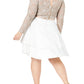 Vestido curto de renda City Studios Junior's Plus, marrom, tamanho 2