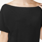 Camiseta feminina Rachel Roy com decote canoa franzido, preta, tamanho médio