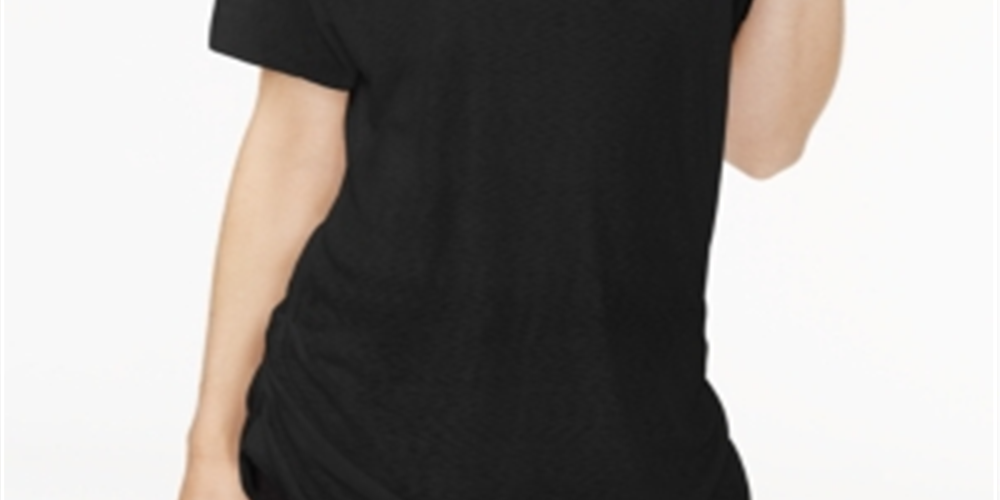 Camiseta feminina Rachel Roy com decote canoa franzido, preta, tamanho médio