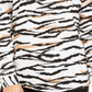 Blusa feminina Alfani com decote em V e estampa animal, preta, tamanho pequeno