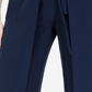 Calça feminina Bar III com amarração frontal e perna larga, azul escuro, tamanho XX-G