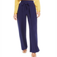 Calça feminina Bar III com amarração frontal e perna larga, azul escuro, tamanho XX-G