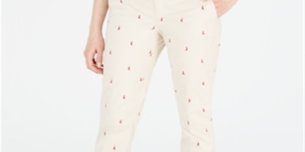Calça Chino Tommy Hilfiger Sailboat Hampton Feminina, Branca, Tamanho 2