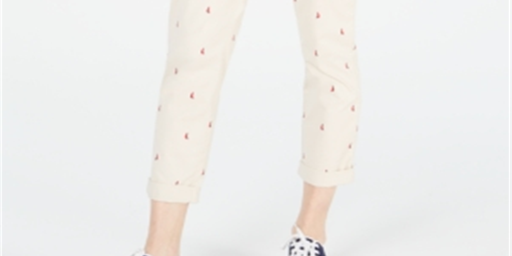 Calça Chino Tommy Hilfiger Sailboat Hampton Feminina, Branca, Tamanho 2