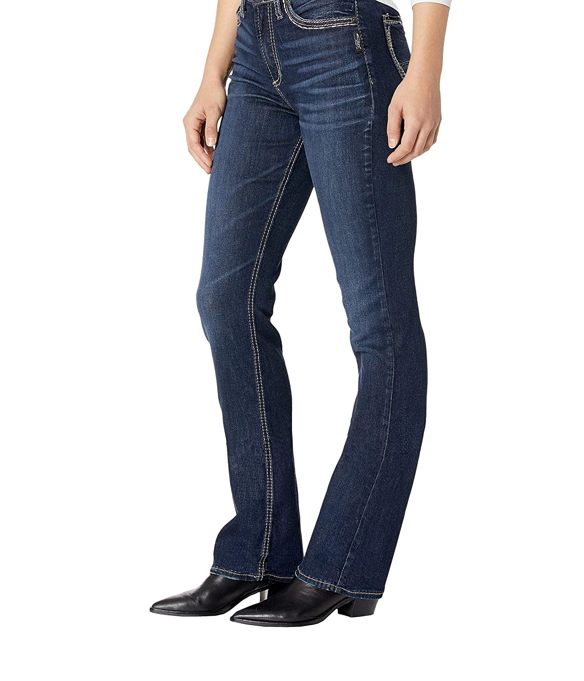 Calça jeans feminina Calley High Rise Slim Boot, azul, tamanho 26, da Silver Jeans Co.