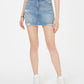 Tinseltown Saia lápis feminina jeans rasgada, com bolso elástico e zíper, tamanho 13, azul