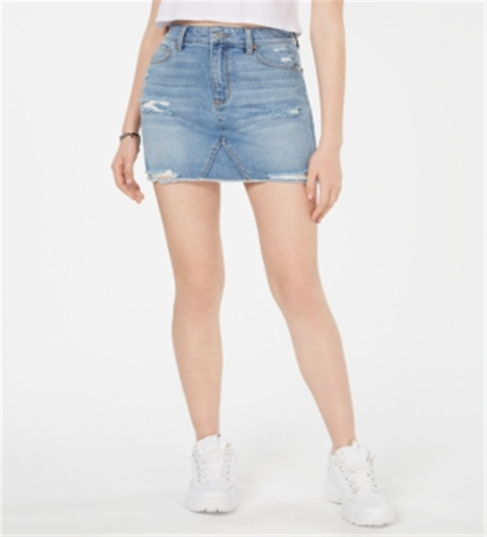 Minissaia jeans rasgada Tinseltown Junior's azul tamanho 15