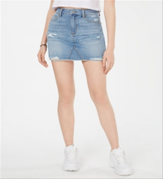 Minissaia jeans rasgada Tinseltown Junior's azul tamanho 15
