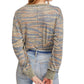 Blusa camuflada feminina Free People, manga comprida, gola redonda, verde, tamanho pequeno