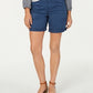 Shorts femininos com bolso duplo e punho, estilo &amp; co, azul, tamanho 12