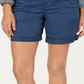 Shorts femininos com bolso duplo e punho, estilo &amp; co, azul, tamanho 12