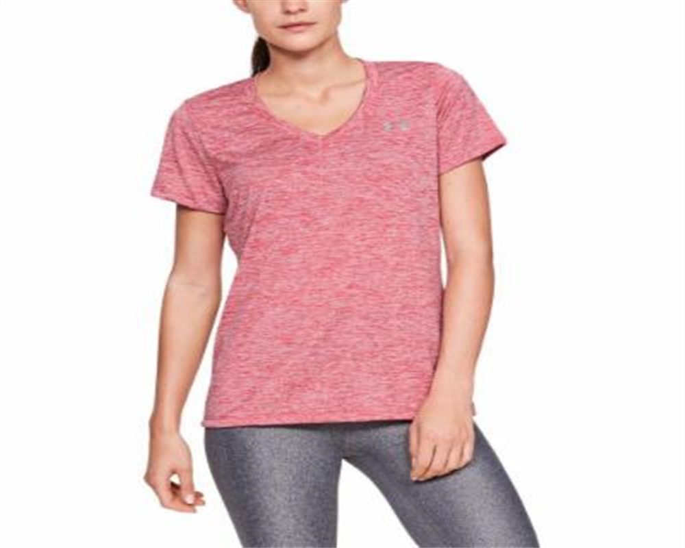 Camiseta fitness feminina Under Armour, rosa, tamanho grande