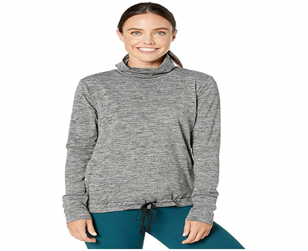 Camiseta Nike Yoga Funnel Neck Dri Fit Feminina Cinza Tamanho XS