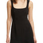 Vestido feminino French Connection Dorotea com babados e gola quadrada, ajuste e flare, preto, tamanho 0