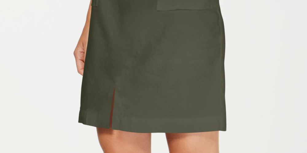INC International Concepts Saia Lápis Feminina Amarrada Acima do Joelho Verde Tamanho Grande