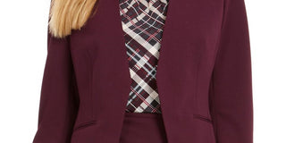 Jaqueta Calvin Klein Feminina Sem Gola Aberta Frente Roxa Tamanho 6