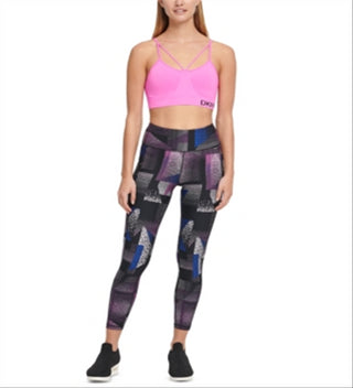 Sutiã esportivo feminino DKNY Sport com alças sem costura e baixo impacto, rosa, tamanho extragrande