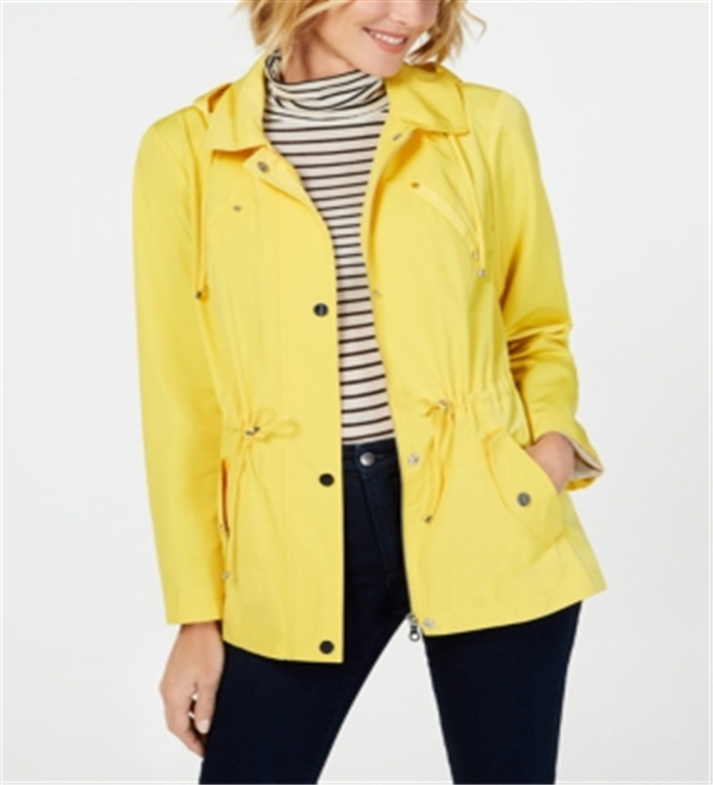 Jaqueta de chuva feminina Charter Club Anorak, amarela, tamanho pequeno e pequeno