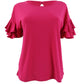 Blusa feminina com mangas franzidas INC International Concepts, rosa, tamanho pequeno e pequeno