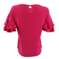 Blusa feminina com mangas franzidas INC International Concepts, rosa, tamanho pequeno e pequeno