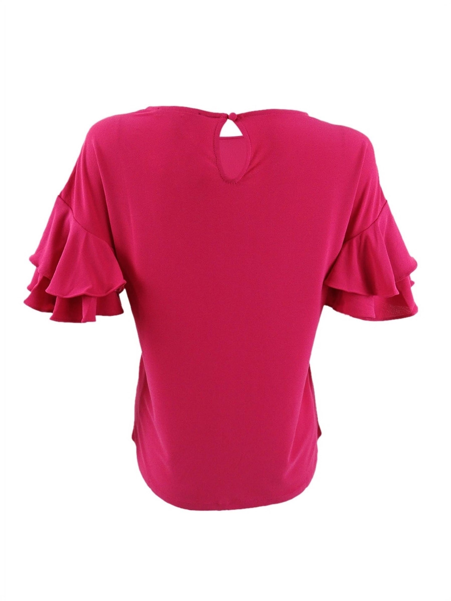 Blusa feminina com mangas franzidas INC International Concepts, rosa, tamanho pequeno e pequeno