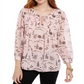 Tommy Hilfiger Blusa Feminina Manga Longa Bayview Dot Pintuck Rosa Tamanho Médio