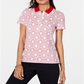 Polo Tommy Hilfiger feminino estampado de manga curta vermelho tamanho M