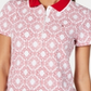 Polo Tommy Hilfiger feminino estampado de manga curta vermelho tamanho M