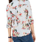Tommy Hilfiger Blusa Feminina Floral com Zíper Azul Tamanho X-G