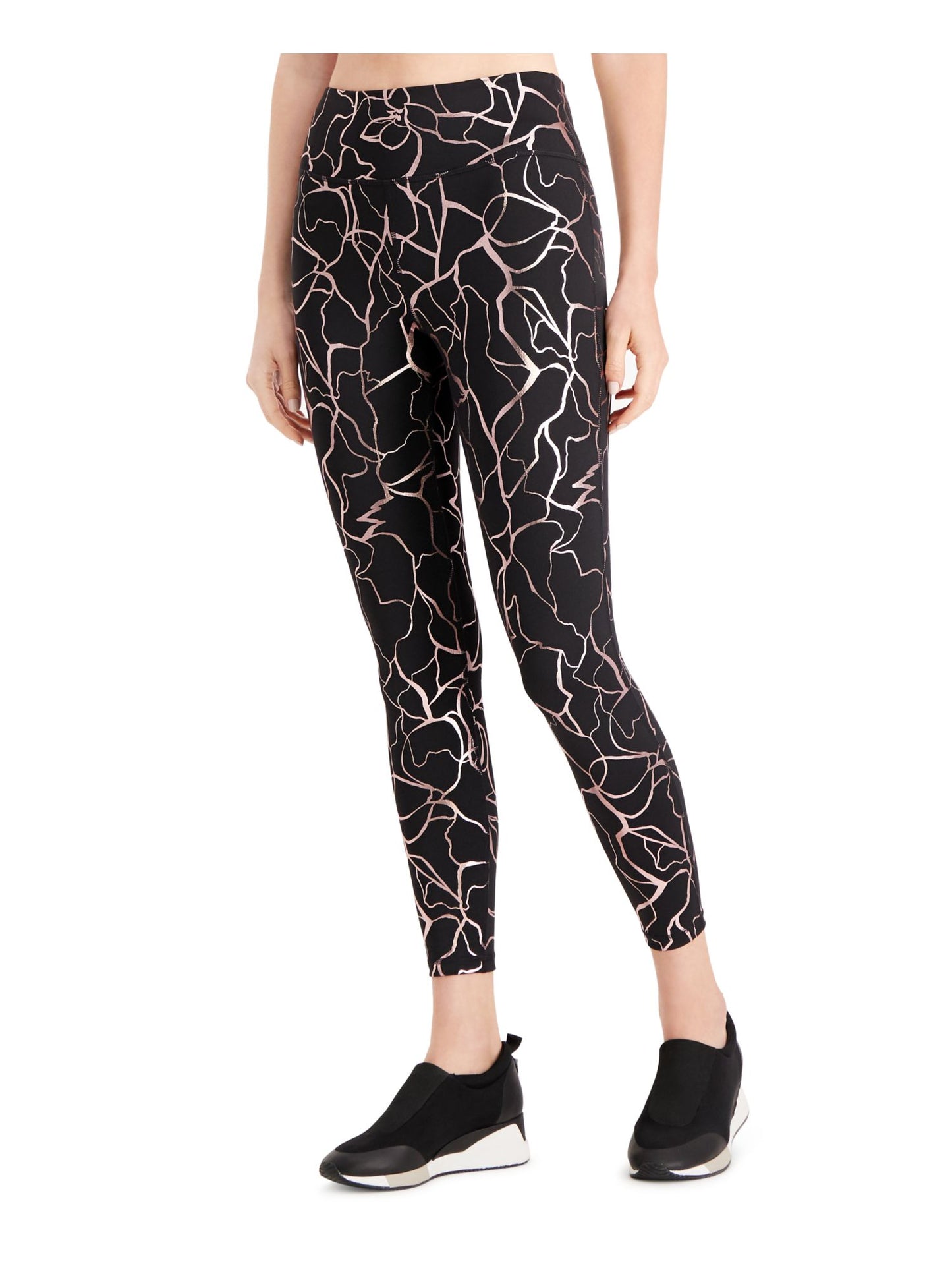 Leggings estampadas femininas ID Ideology pretas tamanho grande