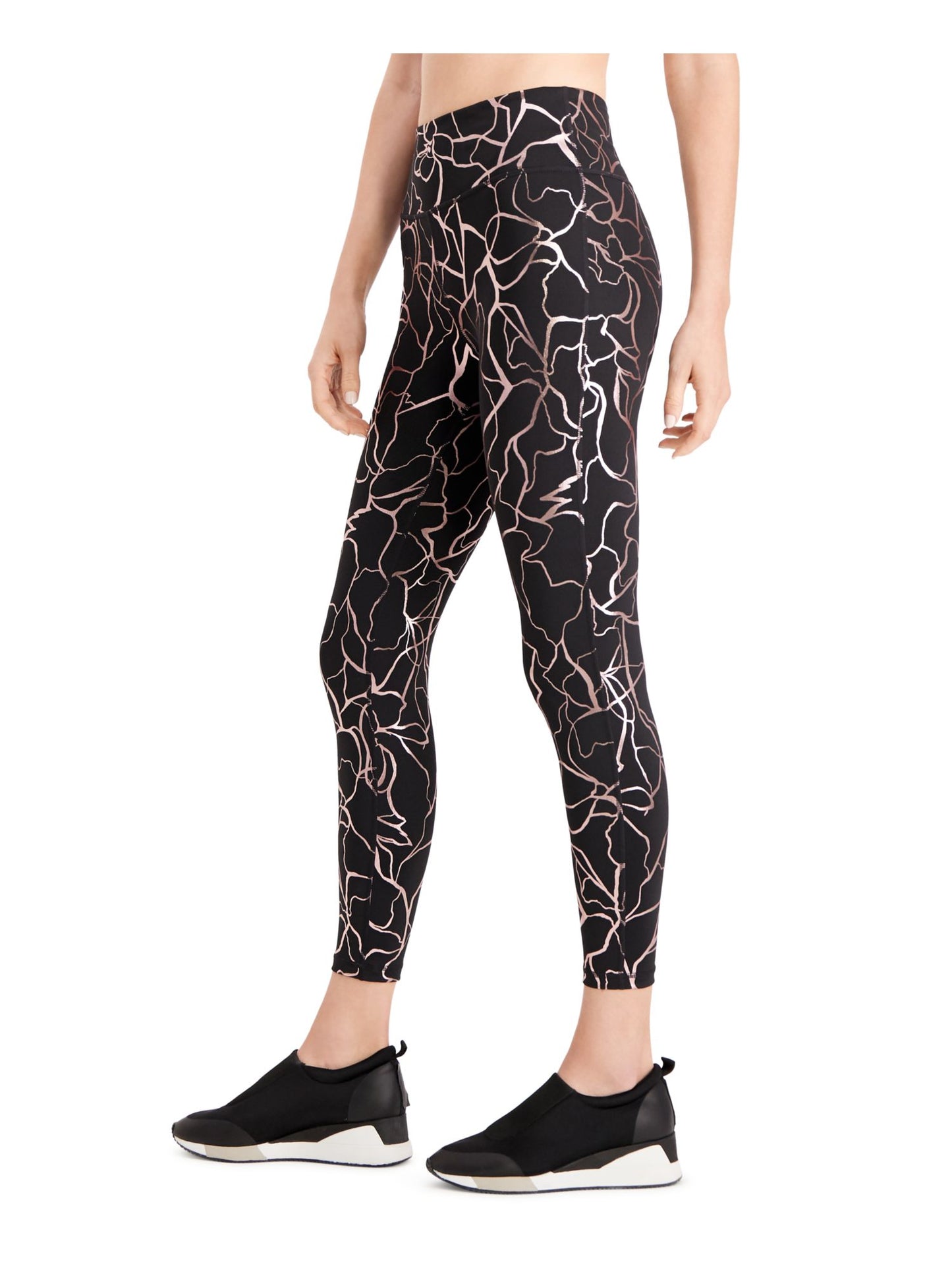 Leggings estampadas femininas ID Ideology pretas tamanho grande