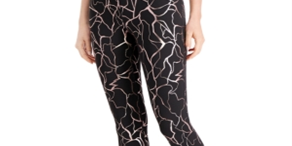 Leggings estampadas femininas ID Ideology pretas tamanho grande