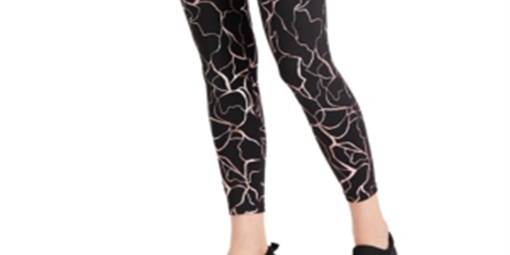 Leggings estampadas femininas ID Ideology pretas tamanho grande