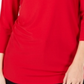 JM Collection Top Feminino com Ombros Descobertos e Enfeitado, Vermelho, Tamanho Pequeno