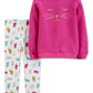 Conjunto Carter's Infantil para Meninas, 2 Peças, Blusa de Gato e Leggings com Estampa de Gato, Roxo, Tamanho 4T, SLIM
