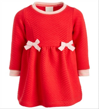 Vestido acolchoado para bebê menina First Impressions vermelho tamanho 12 meses