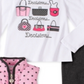 Conjunto infantil Headquarters para meninas, 3 peças, colete com babados, blusa gráfica e leggings, tamanho 4T