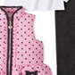 Conjunto infantil Headquarters para meninas, 3 peças, colete com babados, blusa gráfica e leggings, tamanho 4T