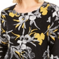 Blusa feminina estampada em jacquard, preta, tamanho grande, da coleção JM