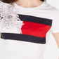 Camiseta feminina Tommy Hilfiger de algodão com estampa floral e bandeira, branca, tamanho X-G