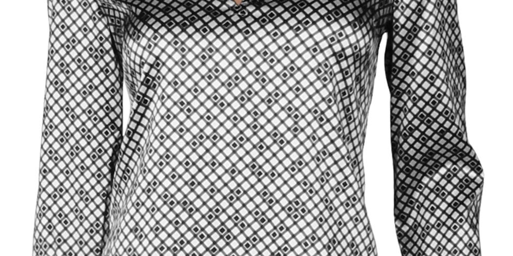 Blusa feminina Theory de seda com decote em V, branca, tamanho pequeno