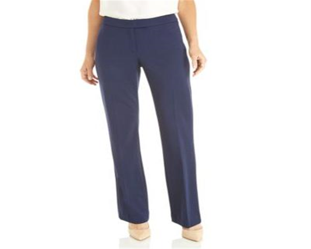 Calça feminina Anne Klein Flare Leg Twill Stretch Azul Tamanho 16